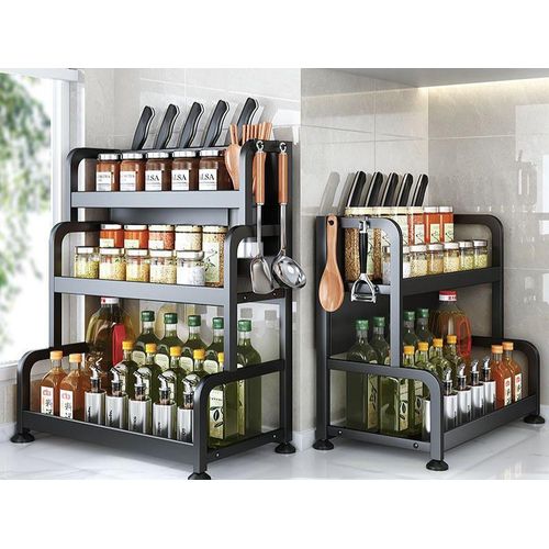 Étagère à Épices de Cuisine à 3 Niveaux