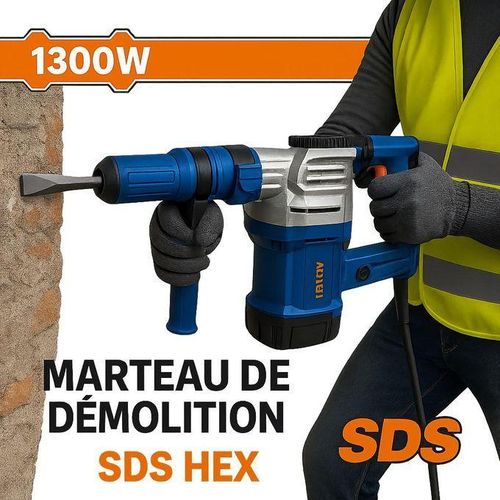 WADFOW Marteau de Démolition Professionnel SDS HEX – 1300W YH