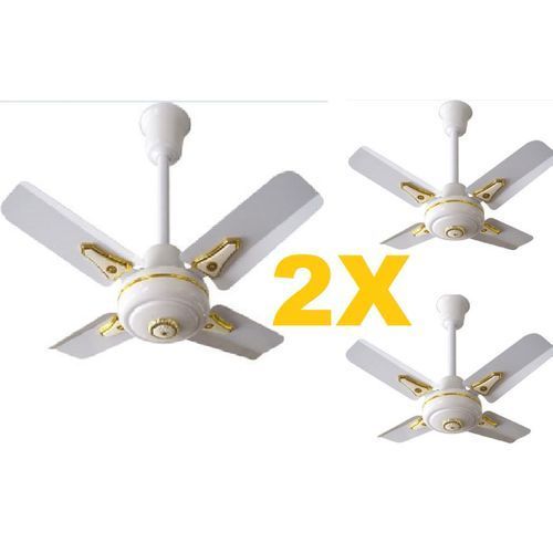 2X VENTILATEUR DE PLAFOND/BRASSEUR D'AIR-BLANC DORE Et SILENCIEUX