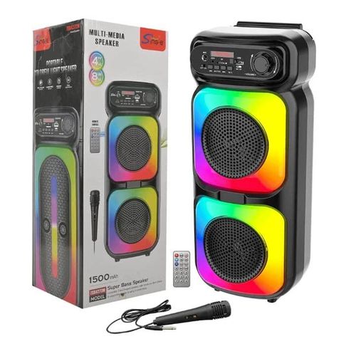 Haut-Parleur Portable Multi-Media Speaker Double 4’’ avec Microphone et Télécommande