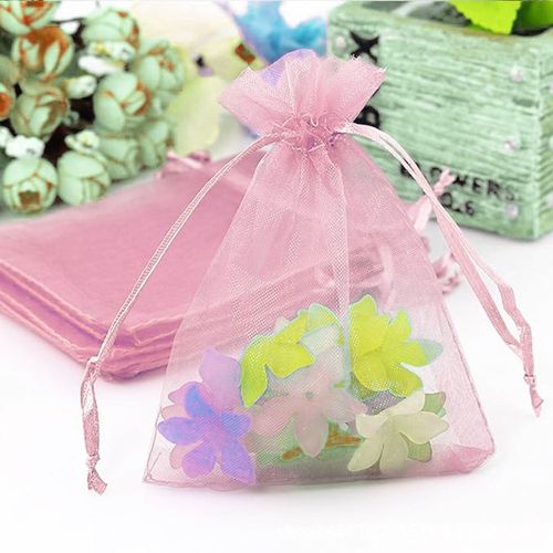 1 Sacs à Dragées En Organza Rose