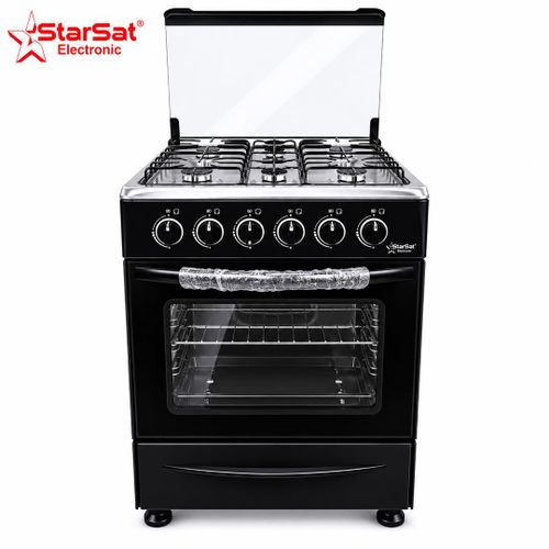Cuisinière À Gaz 60X60 - 4 Feux - Grill - Plateau Dans Le Four - 2 Feux Dans Le Four Haut et bas - Garantie 12 Mois / Modèle BL3