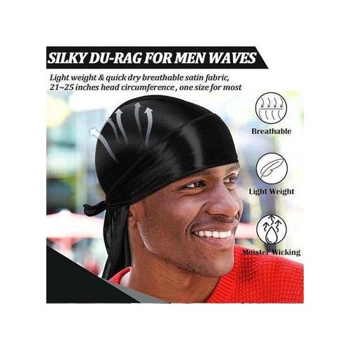 Durag Waves Pour Homme Casquette En Soie-noir