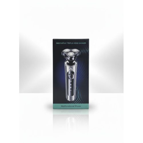 Rasoir Électrique Multifonction 3 Têtes Rechargeable Gris métallisé / Noir