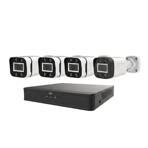 Kit DVR 4 canaux - 4 -caméras bullet 4/5G Infrarouge Dectecteur de mouvement Technologie POE Option Full-Color Full HD 4K 2MP -Fournie avec câblage complet support + boitier DVR SANS DISCK DUR