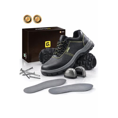 Chaussures de Sécurité en Cuir Anti-Perforation et Antidérapantes avec Embout en Acier