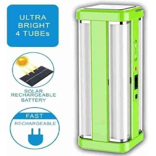 Lampe Solaire LED Rechargeable 2200 MAh, Interrupteur à Poussoir à 2 étapes