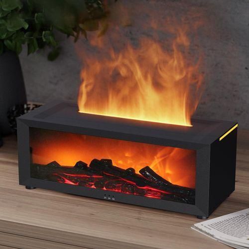 Cheminée Électrique Murale – Effet Flamme Réaliste Blanc