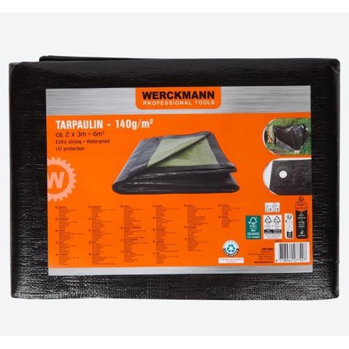 Importé de France. Bache de couverture impermeable WERCKMANN,2mX3m, ep.140gm2. bleu, Bache exterieure interieur,Bache multi-usages, Bache de protection, bache impermeable, bâche professionnelle, contre soleil.