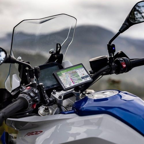 Motoradio CarPlay/Android 5Pouces Auto GPS + double caméra embarquée avant et arrière