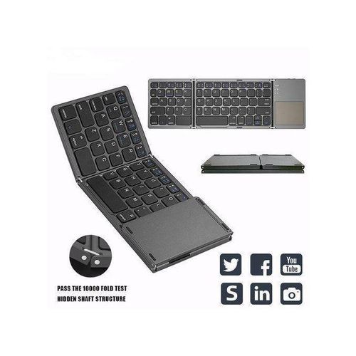 B033 Mini Clavier Bluetooth Sans Fil Pliable, Adapté à Windows, Android, IOS-