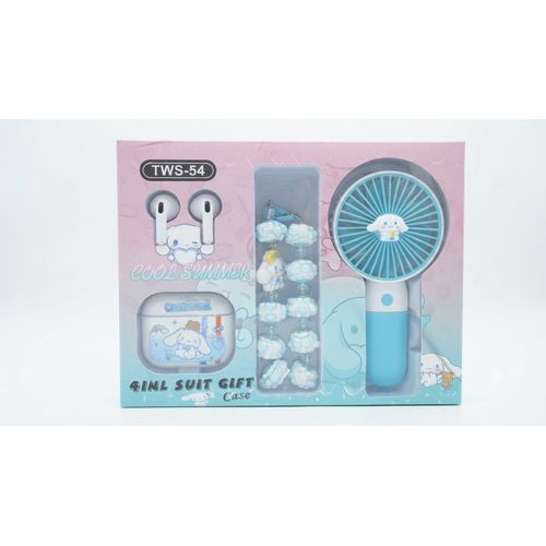 coffret cadeau Écouteurs sans fil , Lanière décorative, Mini ventilateur portatif