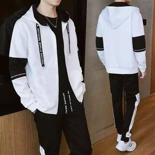 Pull + Pantalon De Sport -ga05--blanc/noir