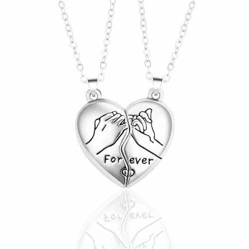 Collier A Pendentif Coeur - 1 Paire - "LOVE YOU" Pour Couple