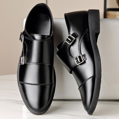 Chaussures en cuir noir décontracté pour homme (style bureau)