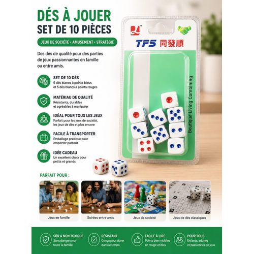 Set de 10 dés à jouer