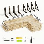 Generic Étagère de rangement suspendue d'angle en bois, 3 éléments, étagère murale multifonctionnelle - image 5