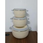 Set de 3 Boîtes de Conservation Alimentaire Hermétiques – Empilables avec Couvercles