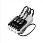 Generic Power Bank Mini Portable Avec 4 Câbles Intégrés – Charge Rapide