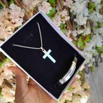 product_image_name-Fahion-Box cadeau longue chaîne Homme 60cm  et bracelet  Argenté   En Acier Inoxydable Pendentif croix de jesus , crucifix idéal cadeau de saint valentin, anniversaire,  mariage, baptêmes -1