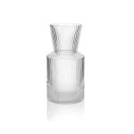 Vase En Verre 15x30cm Rond 2 Compartiments Motif Traits Transparent