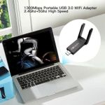 Generic Adaptateur Wifi Usb 3.0 1300 Mbps Bluetooth 4.2 Double Bande-noir - image 4