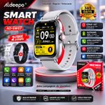 Aldeepo Montre Connectée AD-SW07 – Écran 1,83” – Appels Bluetooth – 2 Bracelets Offerts
