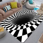 product_image_name-Generic-3D Geometric Stereo Trap Vision Living Room Bedroom Carpet,Size: 40x60cm - Black-4