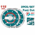 TOTAL JEU DE 2 DISQUES DIAMANTÉS 115 mm