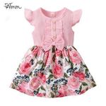 product_image_name-Catpapa-Robe en coton à manches flottantes imprimée fleurs pour filles de 1 à 5 ans-1