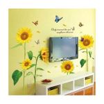 product_image_name-Generic-Papillons Et Tournesols Autocollant Mural - Jaune-1