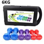 product_image_name-Generic-Set d'Haltères Fitness Débutant 6 kg avec Mallette – Kit de Tonification Musculaire – Haltères en Vinyle Doux – Idéal Pilates, Yoga et Fitness à Domicile – 3 Niveaux de Poids-2