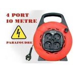 Puissant Rallonge Professionnel Enrouleur 4 PRISE 10M