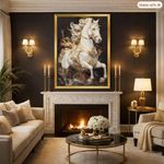 Generic Tableau décoratif Cheval blanc Galopant 55X70 - image 2