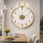 Generic Horloge Murale Décorative Luxe Cerf Doré - image 2