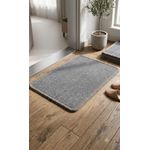 Generic Mini Tapis de sol rectangulaire texturé gris avec bordure surfilée - image 3