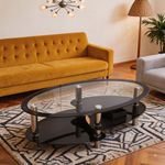 Table Basse Central-En Vitre /88X60X46