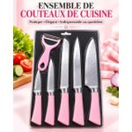 Set / Ensemble de Couteaux de Cuisine Ergonomiques 6 Pièces avec Éplucheur 