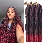 product_image_name-Fashion-Ensemble 3 en 1 de perruques pour femmes perruques longues bouclees pour femmes et filles avec tresses - rouge vin-3