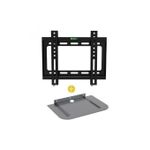 Support Mural Fixe - Compatible - TV - 14 à 42 Pouces + Support Mural DVD/Décodeur - Noir