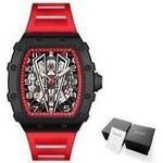 product_image_name-Generic-Megir Montre à Quartz de Sport pour hommes - MN2218G rouge bracelet en Silicone, chronographe cadran en acier inoxydable étanche-1