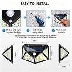 Generic Lot de 4 lampes murales solaires LED à détection – jardin et mur - image 6