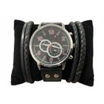 Pack Accessoires Tendance - Montre Chronographe & Perles - Marron