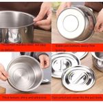 Generic Ensemble de 5 casseroles en acier inoxydable, casseroles multifonctionnelles avec couvercles - image 4