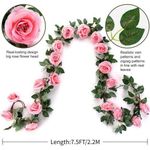 Generic Rotin Rose A-rtificiel, Fleur Décorative 1pcs 2.3m - Rose - image 8