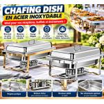 2 Chafing Dish – Chauffe-Plat de Buffet en Acier Inoxydable avec Brûleurs