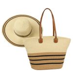Generic Ensemble Sac de Plage et Chapeau Large Bord – Style Été Élégant