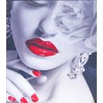 Tableau glamour noir et blanc avec lèvres rouges – Décoration murale moderne