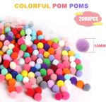 Generic Pompons 2000 Pièces 1CM Craft Petite Pompoms Loisirs Creatifs Multicolores Pompons - image 2