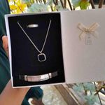 product_image_name-3D Fashion-Box cadeau homme composé de chaîne Doré 60cm, bracelet  et bague jésus  En Acier Inoxydable  pendentif  carré incrusté de Noir idéal pour saint  valentin , anniversaire, mariage -1